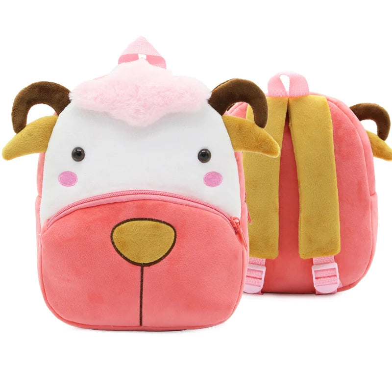 Cartoon Plush Animal Backpack for Kids - Cute School Bag for Boys & Girls, Perfect for Outings & Leisure