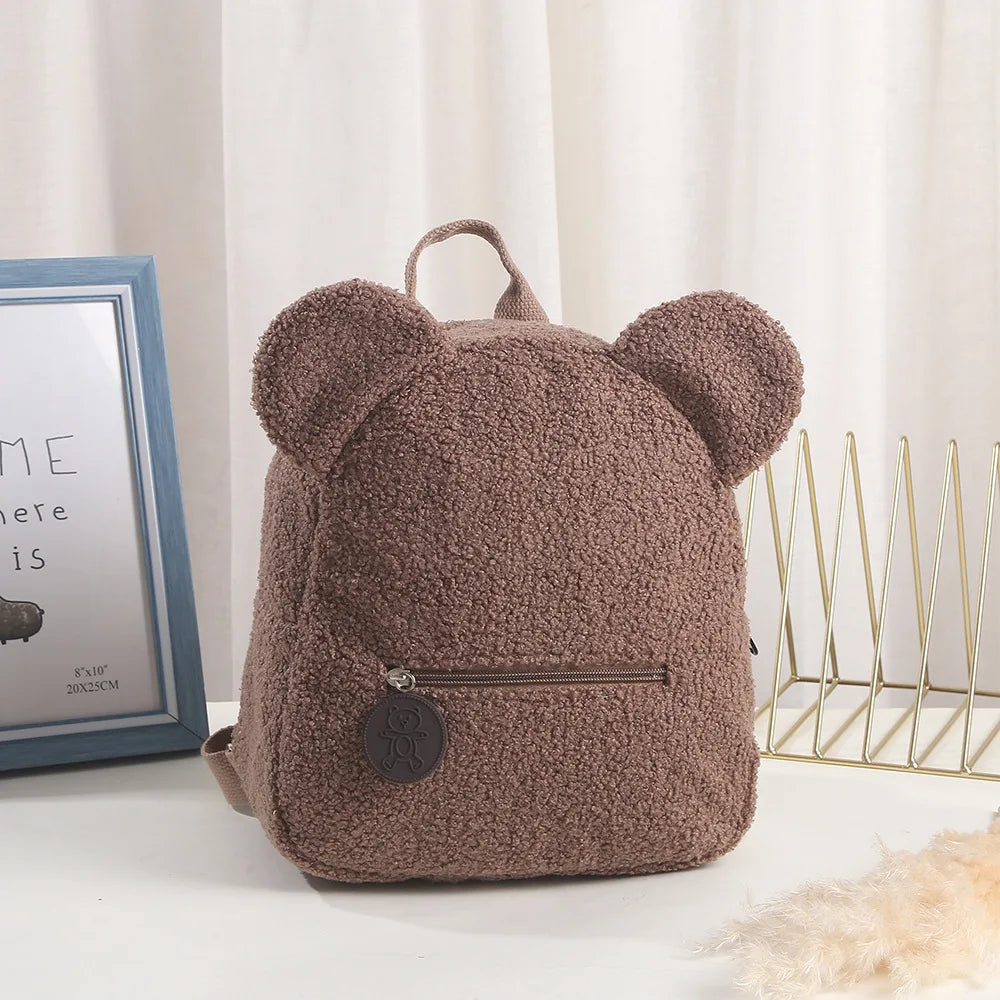 Personalized Toddler Backpack with Name - Lightweight Plush Bear Bag for Kids, Travel, School, and Gifts