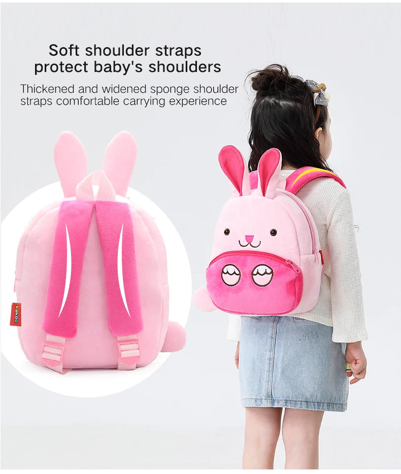 Cartoon Plush Animal Backpack for Kids - Cute School Bag for Boys & Girls, Perfect for Outings & Leisure