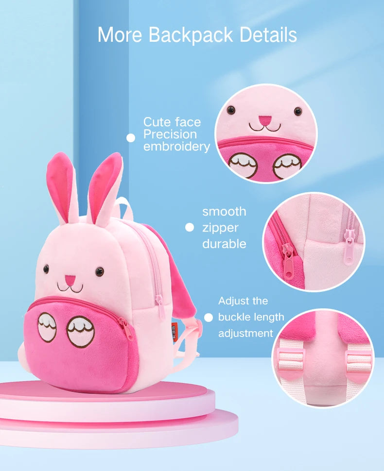 Cartoon Plush Animal Backpack for Kids - Cute School Bag for Boys & Girls, Perfect for Outings & Leisure