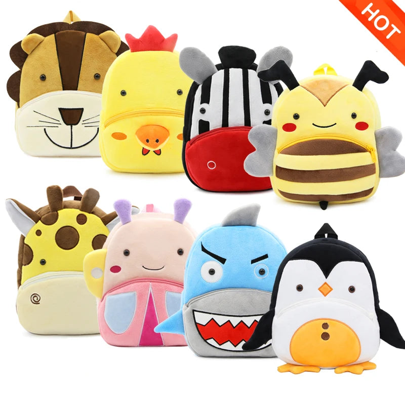 Cartoon Plush Animal Backpack for Kids - Cute School Bag for Boys & Girls, Perfect for Outings & Leisure