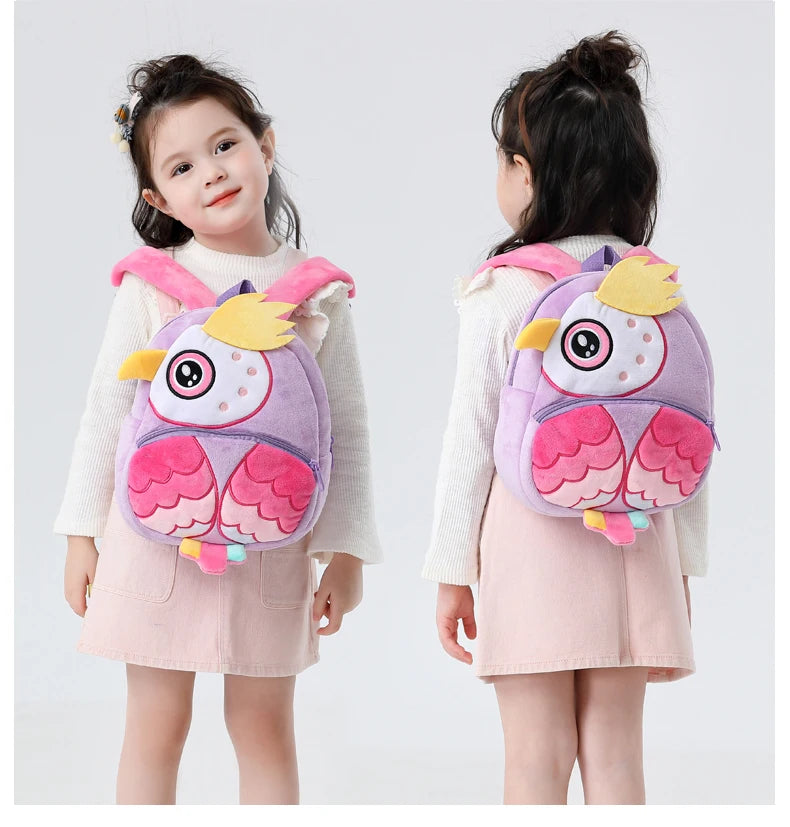 Cartoon Plush Animal Backpack for Kids - Cute School Bag for Boys & Girls, Perfect for Outings & Leisure